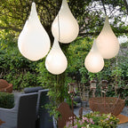 Outdoor Hanging Light Waterproof, Water Drop LED Pendant Lantern - Modern Exterior Ceiling Lighting for Porch Patio Gazebo Garden