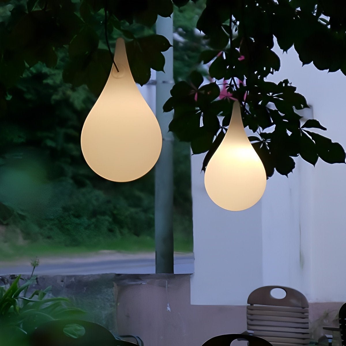 Outdoor Hanging Light Waterproof, Water Drop LED Pendant Lantern - Modern Exterior Ceiling Lighting for Porch Patio Gazebo Garden