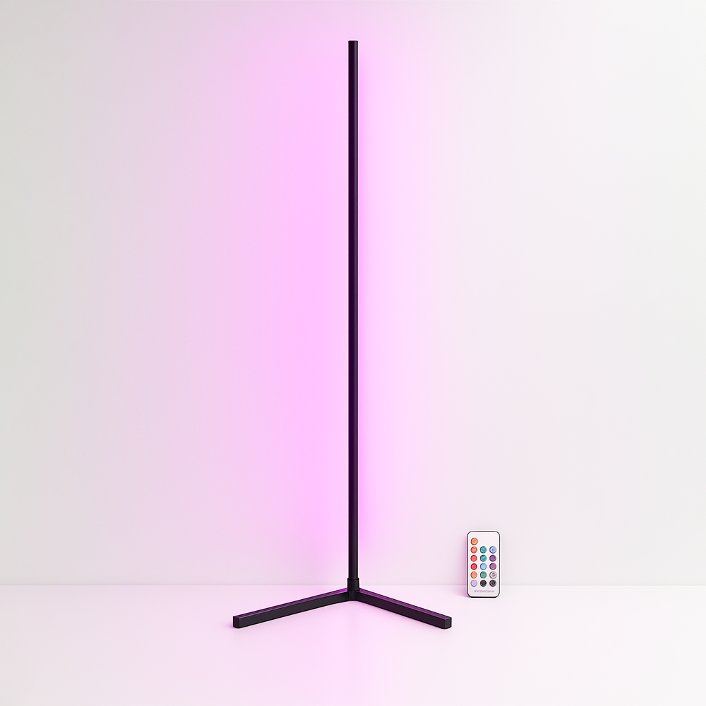 Adjustable Black Floor Lamp with Remote Control and 16 Million Colours 0