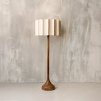 Artisanal Wooden Lamp with Tulip Shade – 50 cm Diameter, 160 cm Height 0