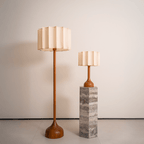 Artisanal Wooden Lamp with Tulip Shade – 50 cm Diameter, 160 cm Height 3