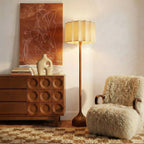 Artisanal Wooden Lamp with Tulip Shade – 50 cm Diameter, 160 cm Height 6