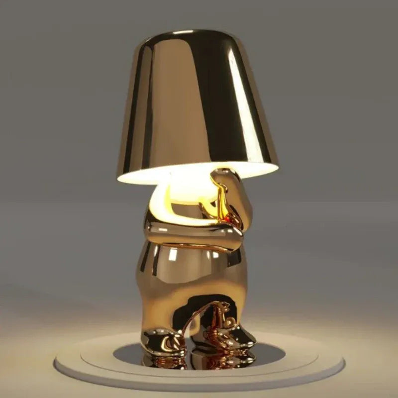 Artistic Table Lamp with ABS Resin and Cordless Design for Soft Lighting 3
