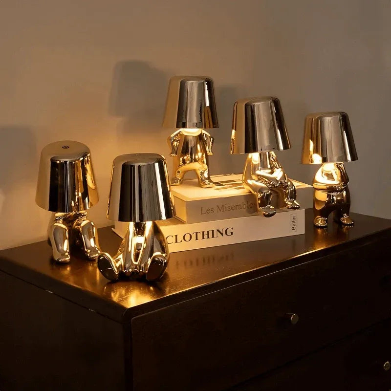 Artistic Table Lamp with ABS Resin and Cordless Design for Soft Lighting 7