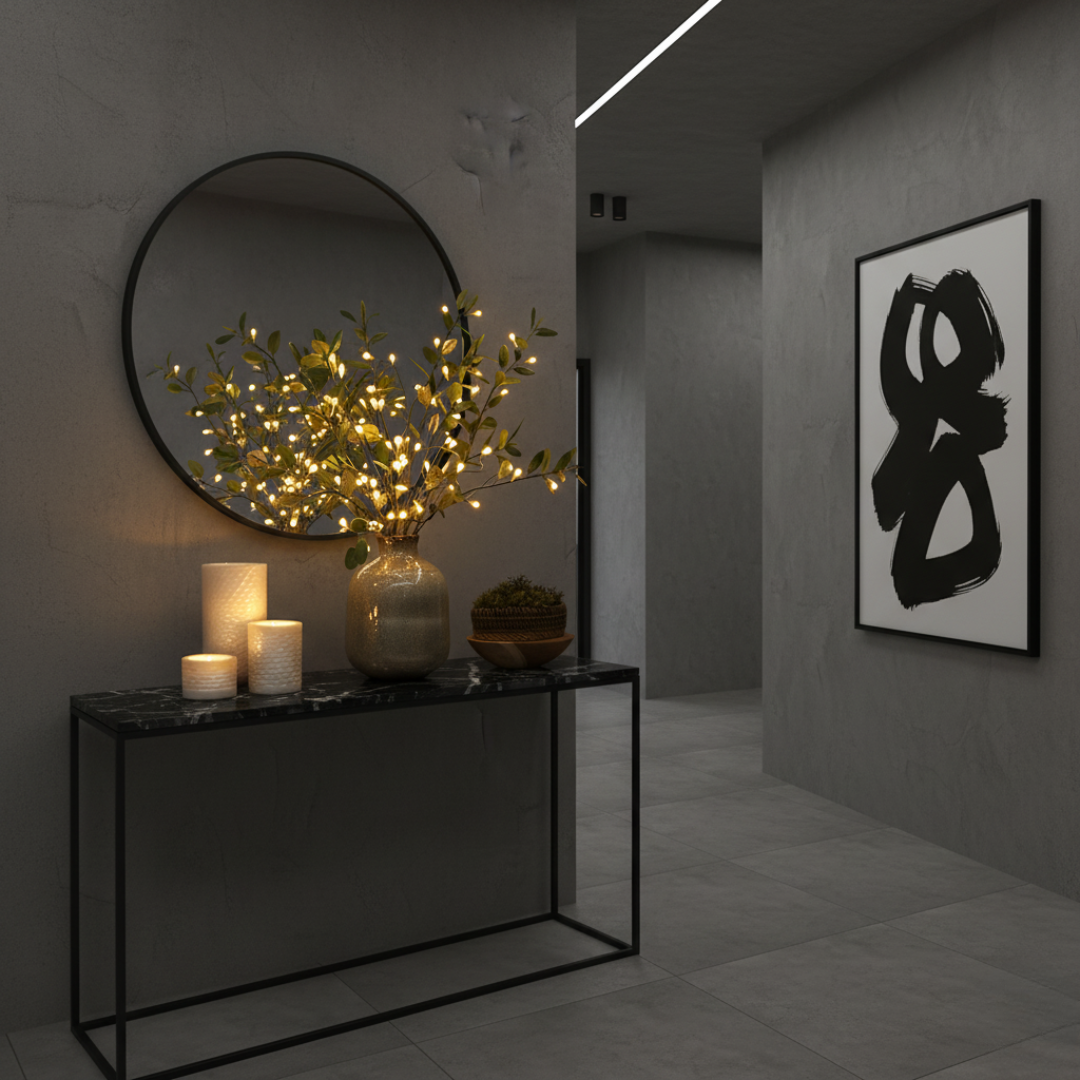 Battery Operated Olive Branch LED Lights – Warm White Decorative Twig Lights for Home Decor 1