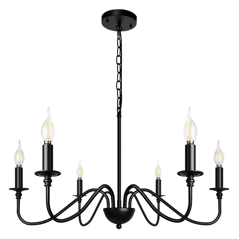 Black and Gold Retro Minimalist Chandelier Light for Dining Room and Living Spaces 1