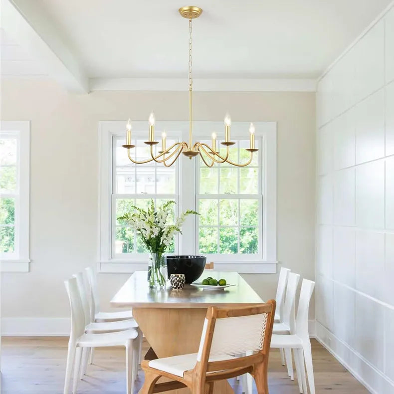Black and Gold Retro Minimalist Chandelier Light for Dining Room and Living Spaces 5