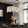 Chandelier Light with Crystal Accents and Copper Finish for Home Decor 0