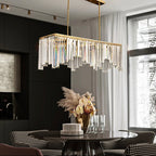 Chandelier Light with Crystal Accents and Copper Finish for Home Decor 0