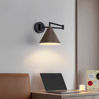 Cone Swing Arm Wood Wall Sconce
