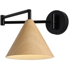 Cone Swing Arm Wood Wall Sconce