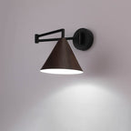 Cone Swing Arm Wood Wall Sconce