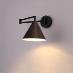 Cone Swing Arm Wood Wall Sconce