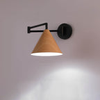 Cone Swing Arm Wood Wall Sconce