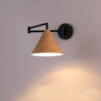 Cone Swing Arm Wood Wall Sconce