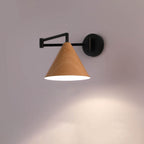 Cone Swing Arm Wood Wall Sconce