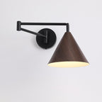 Cone Swing Arm Wood Wall Sconce