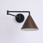 Cone Swing Arm Wood Wall Sconce