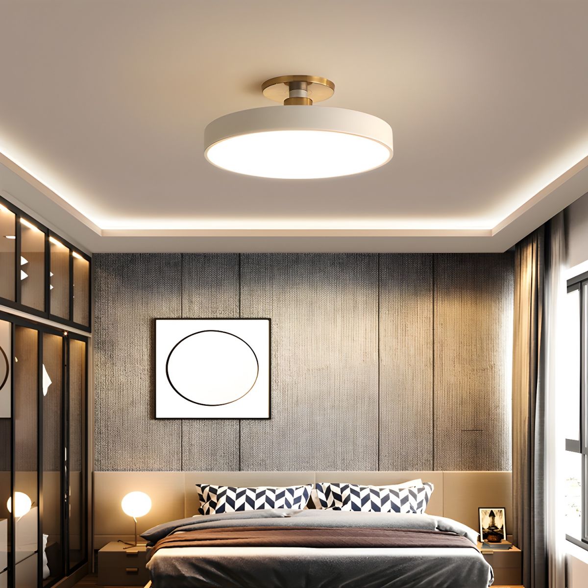 Contemporary LED Ceiling Light Fixture with Round Acrylic Shade 2