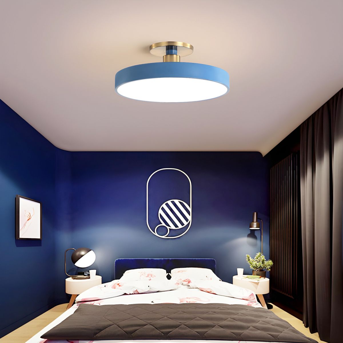Contemporary LED Ceiling Light Fixture with Round Acrylic Shade 8