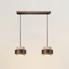 Contemporary Pendant Light with Travertine Shade and Wood Accent 10