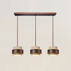 Contemporary Pendant Light with Travertine Shade and Wood Accent 12