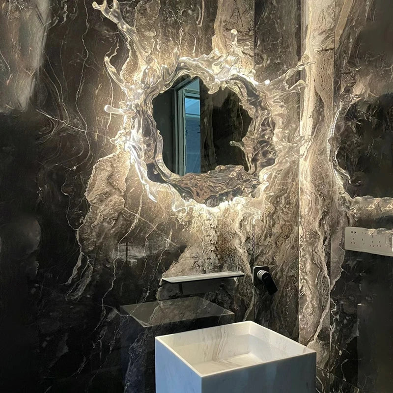 Contemporary Wall Light with Glass and Metallic Finish for Bathrooms 2