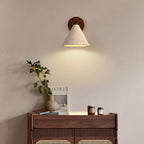 Contemporary Wall Light with Iron Dual Shades and Wooden Base 2