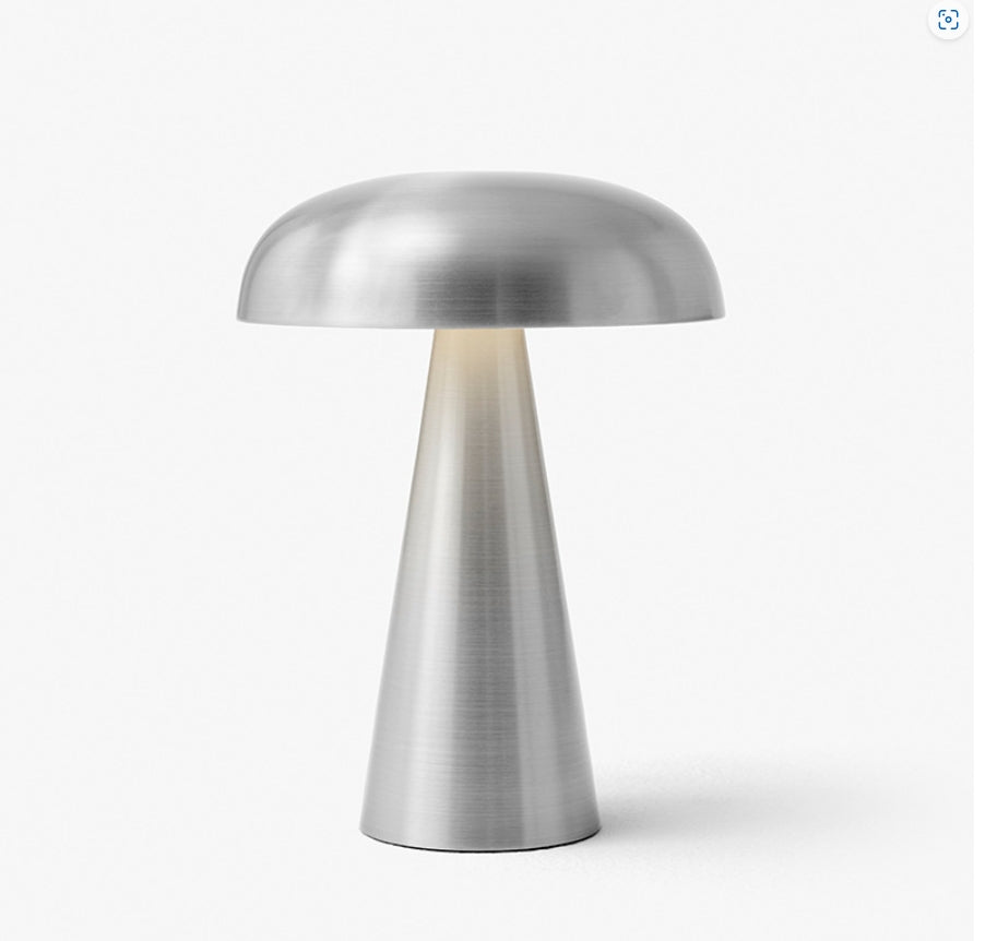 Cordless Table Lamp with Iron and Acrylic Mushroom Design for Ambient Lighting 2