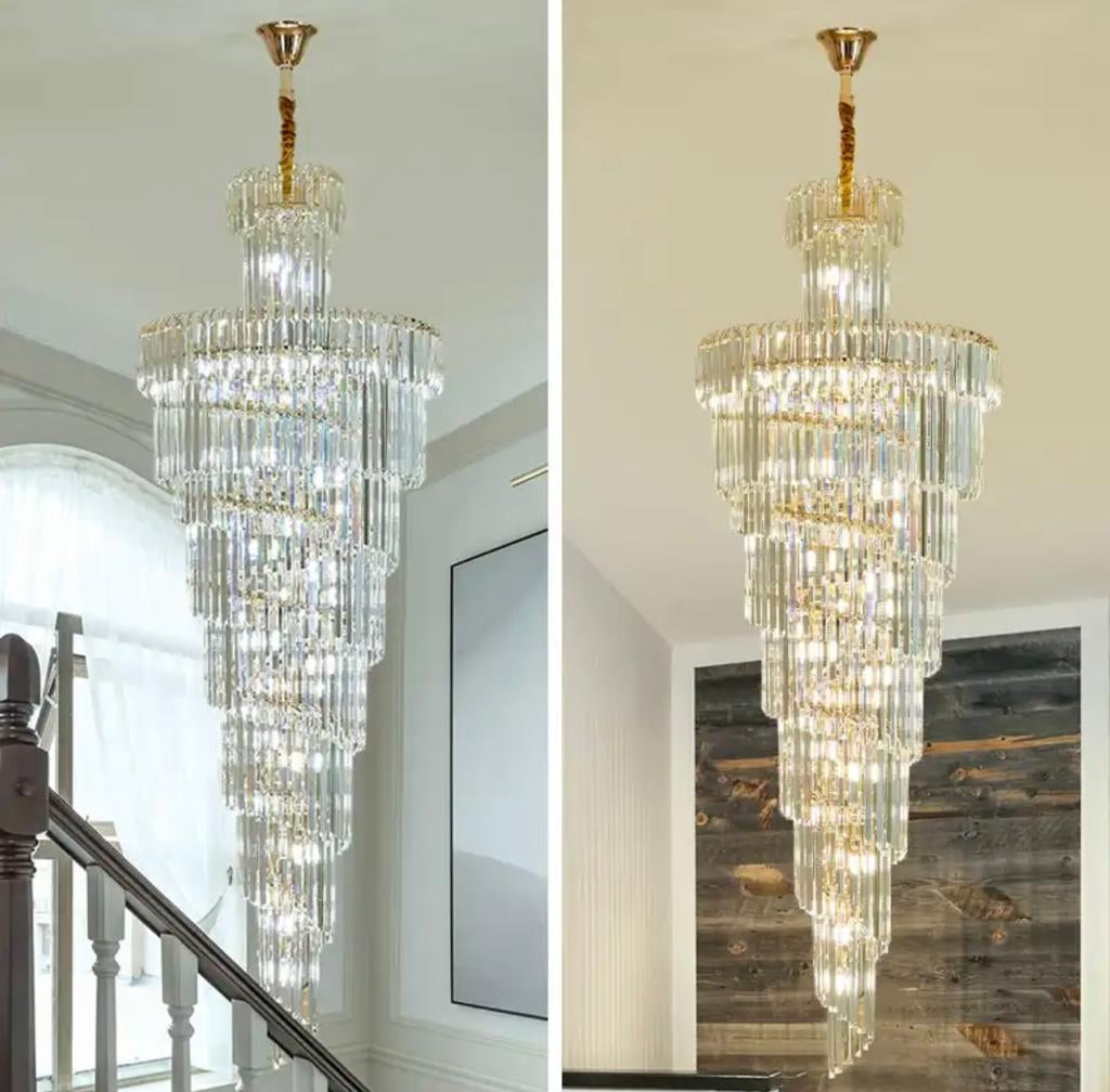 Crystal Chandelier Light with Elegant Design for High Ceilings 0