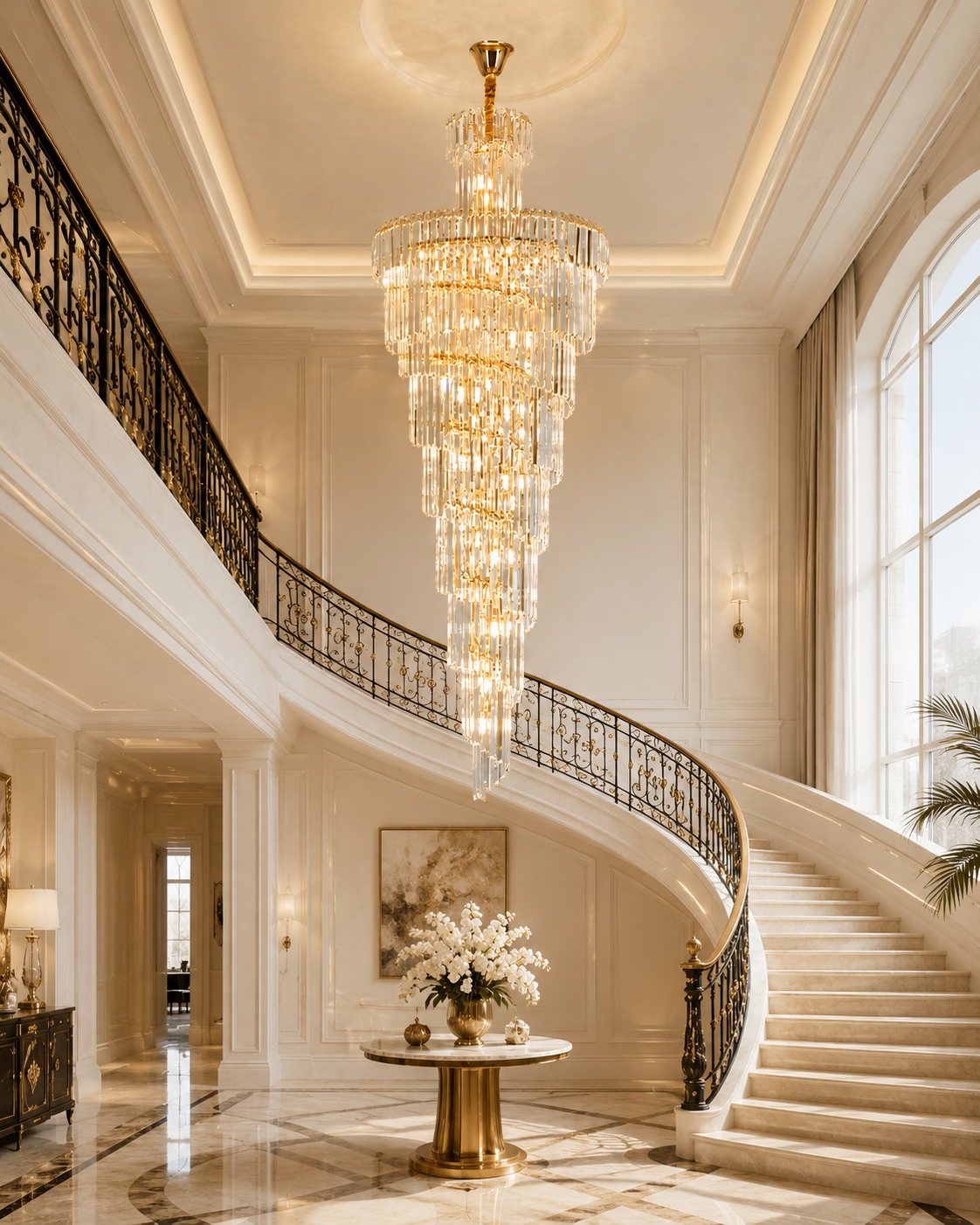 Crystal Chandelier Light with Elegant Design for High Ceilings 11