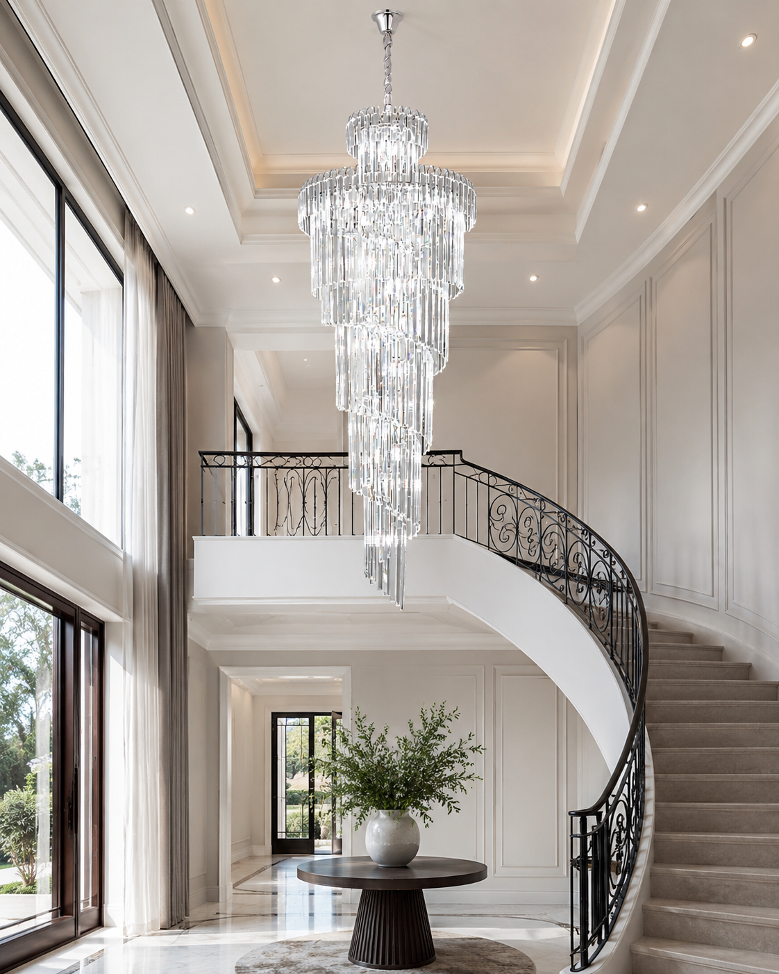 Crystal Chandelier Light with Elegant Design for High Ceilings 222