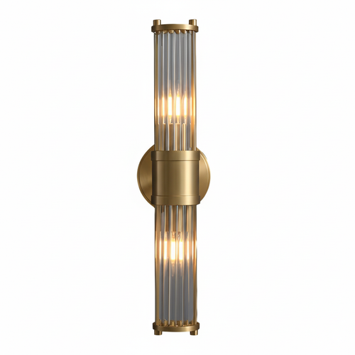 Cylindrical Glass Wall Light with Gold Finish for Modern Interiors 1