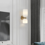 Dime Wall Light with Dual Glass Shades – Elegant Brass Wall Sconce for Modern and Traditional Interiors 2