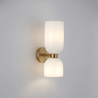 Dime Wall Light with Dual Glass Shades – Elegant Brass Wall Sconce for Modern and Traditional Interiors 7