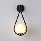 Droplet Wall Light – Modern Teardrop Sconce in Brushed Brass or Satin Black, Dimmable Wall Lamp with Frosted Glass Globe 7