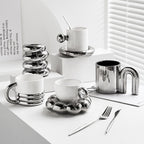 Elegant White Dinnerware Set - Minimalist Porcelain Plate Set for Timeless Dining, Dishwasher & Microwave Safe 5