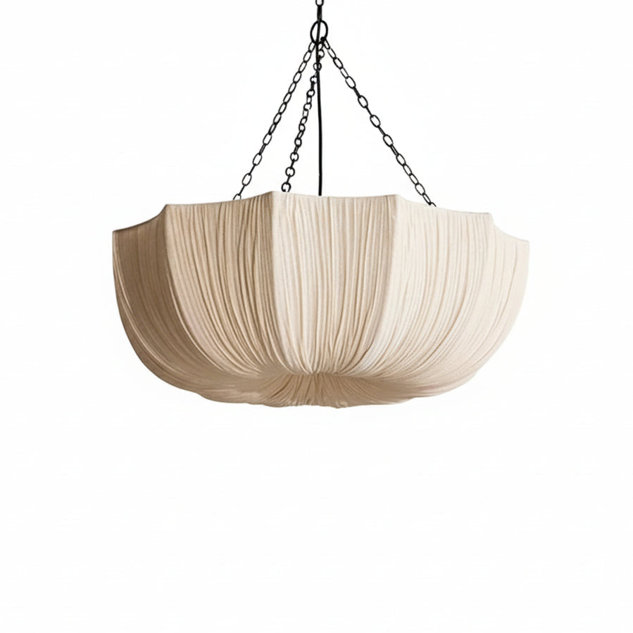 Fabric Chandelier Light with Wabi Sabi Design and Adjustable Height 1