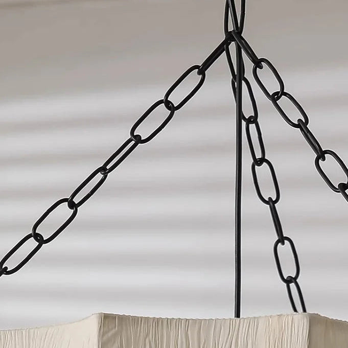 Fabric Chandelier Light with Wabi Sabi Design and Adjustable Height 5