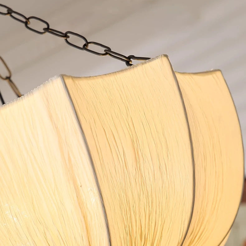 Fabric Chandelier Light with Wabi Sabi Design and Adjustable Height 6