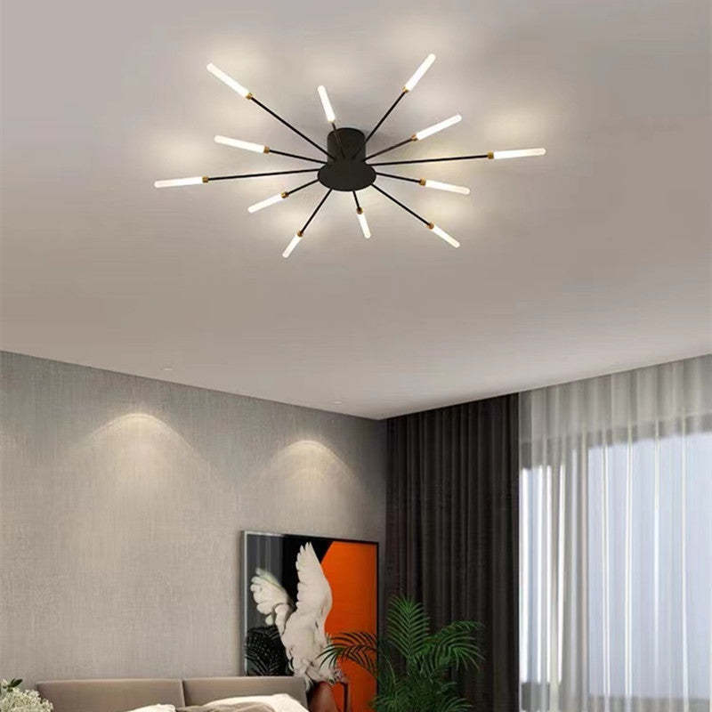 Flush Mount Ceiling Light Fixture with Metal and Acrylic Spiral Design 0