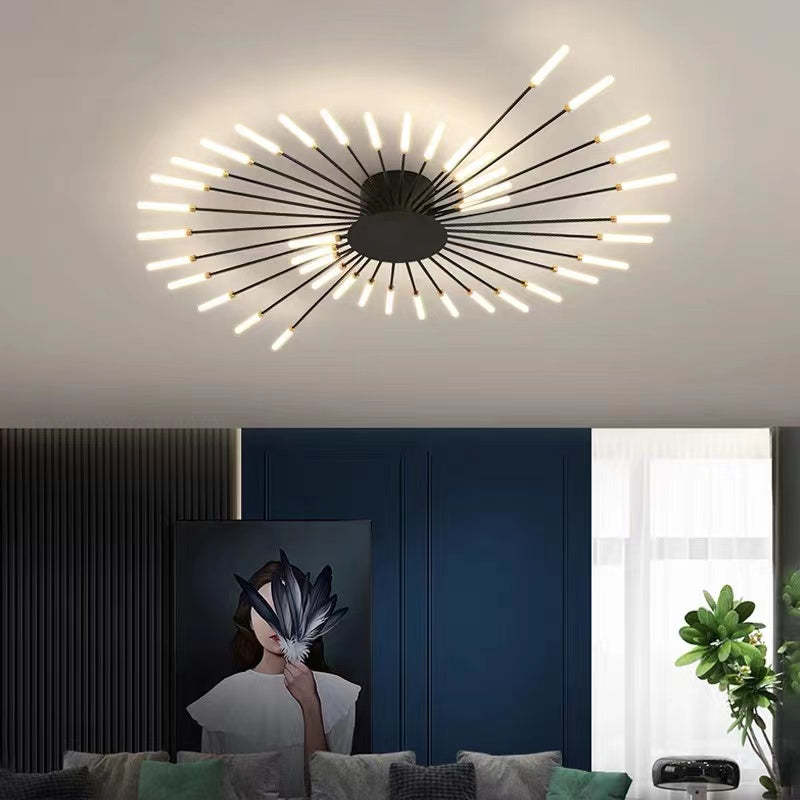 Flush Mount Ceiling Light Fixture with Metal and Acrylic Spiral Design 10