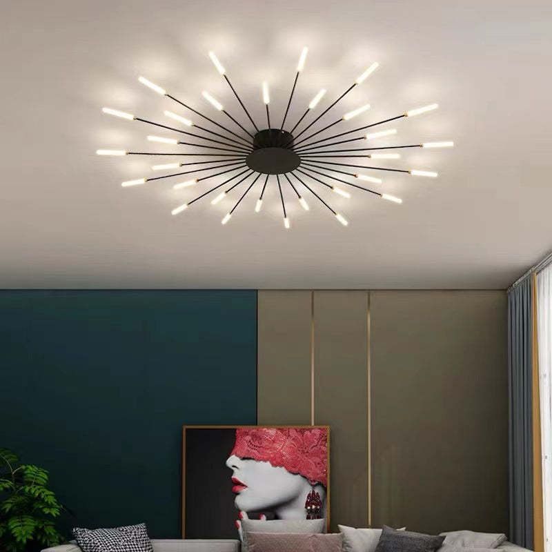 Flush Mount Ceiling Light Fixture with Metal and Acrylic Spiral Design 13