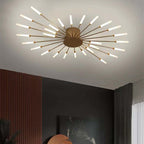 Flush Mount Ceiling Light Fixture with Metal and Acrylic Spiral Design 15