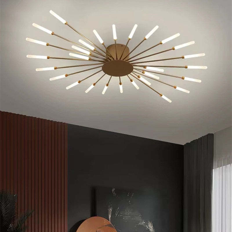 Flush Mount Ceiling Light Fixture with Metal and Acrylic Spiral Design 15