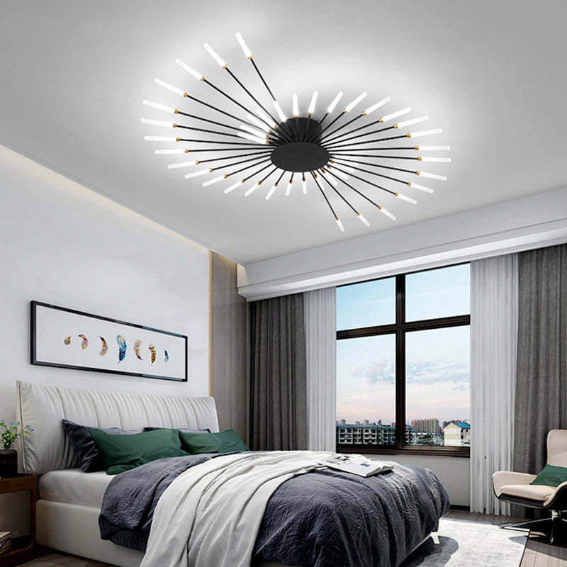 Flush Mount Ceiling Light Fixture with Metal and Acrylic Spiral Design 2
