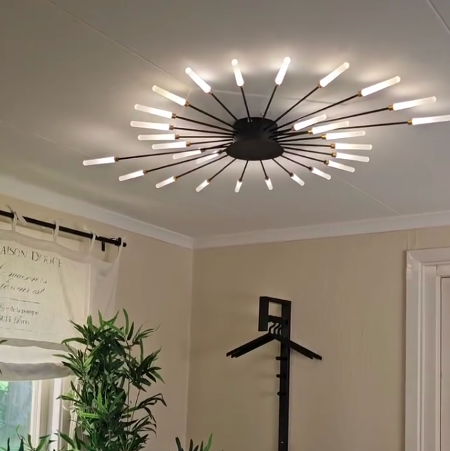 Flush Mount Ceiling Light Fixture with Metal and Acrylic Spiral Design 6
