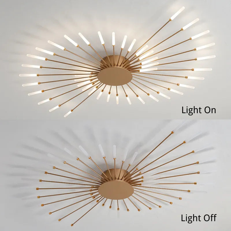 Flush Mount Ceiling Light Fixture with Metal and Acrylic Spiral Design 7