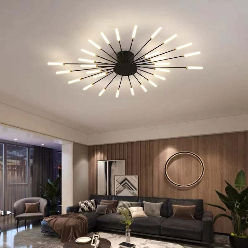 Flush Mount Ceiling Light Fixture with Metal and Acrylic Spiral Design 9
