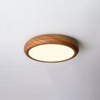 Flush Mount Ceiling Light Fixture with Wood Grain Finish for Modern Spaces 0